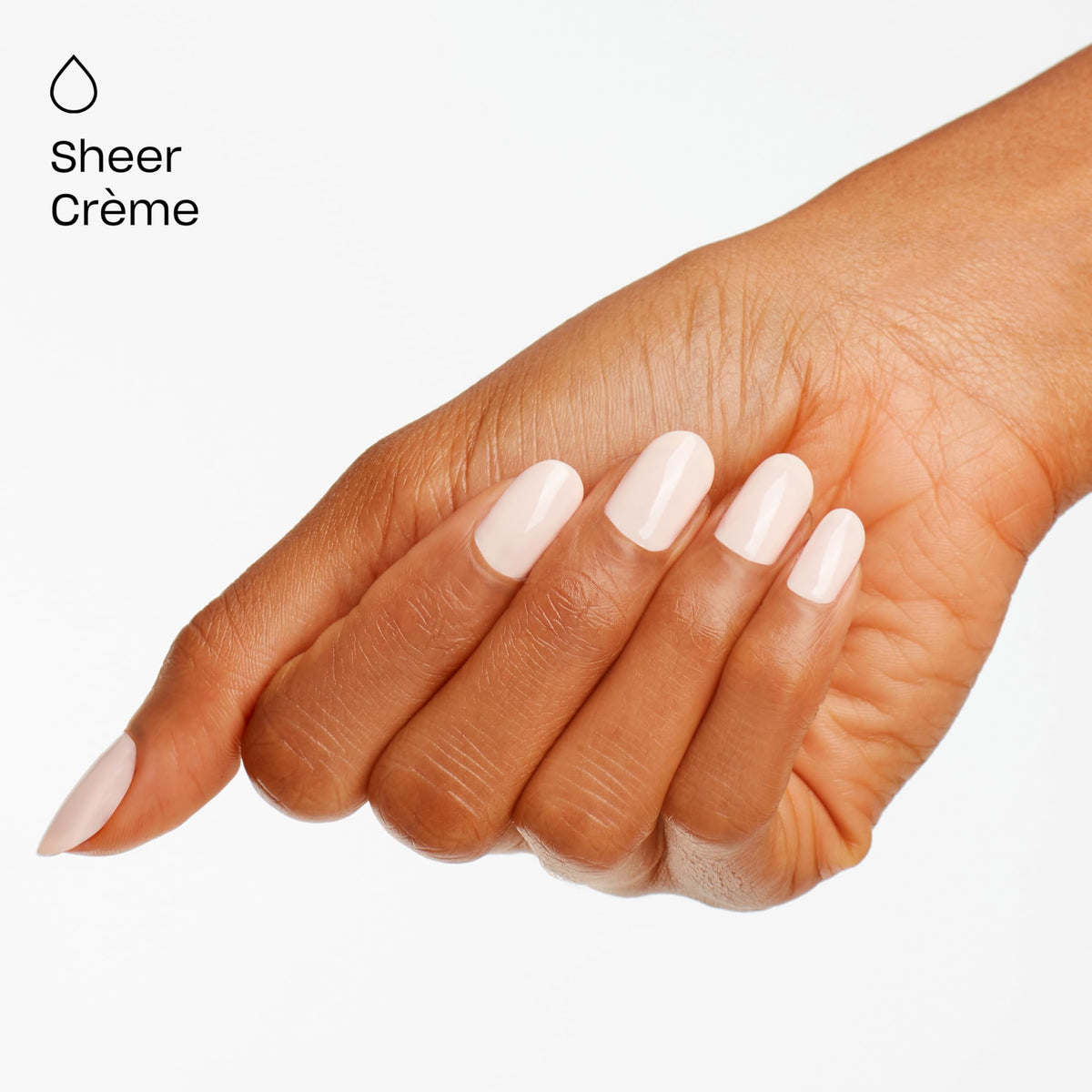 Nail technician curing OPI gel under LED lamp for fast, smudge-free drying benefit