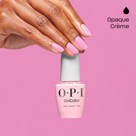 OPI gel curing under LED lamp for fast, smudge-free glossy finish