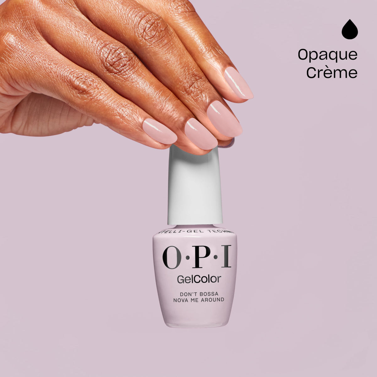 OPI close-up of gel texture highlighting smooth self-leveling formula advantage