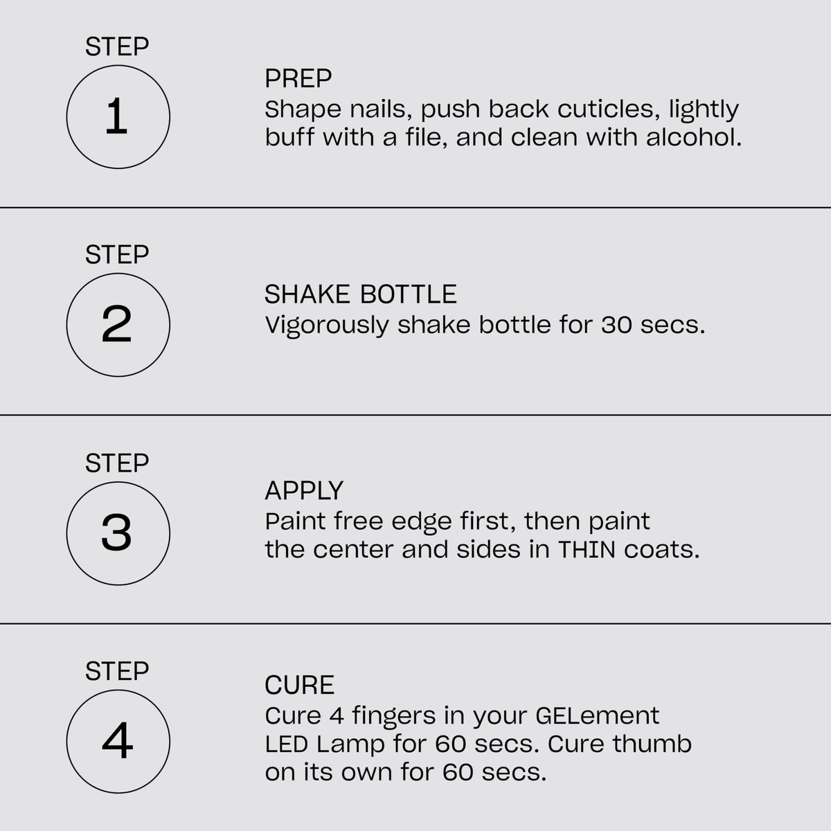 OPI GELement bottle held in hand to show the 0.3 fl oz scale for portability