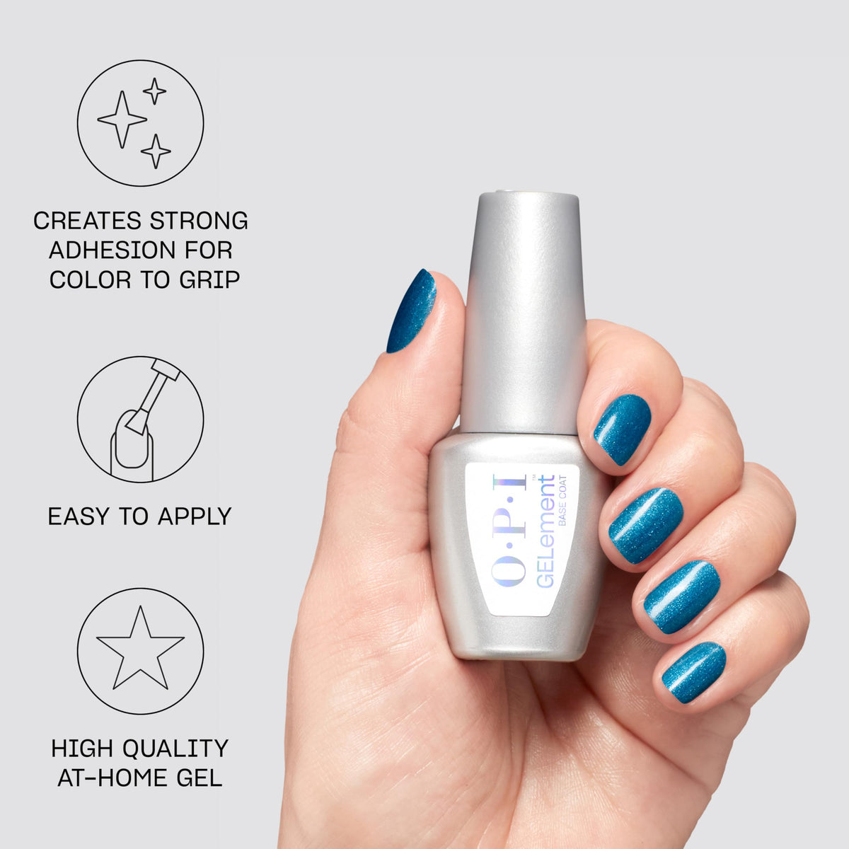 OPI GELement glossy texture close-up illustrating high-shine finish and even film
