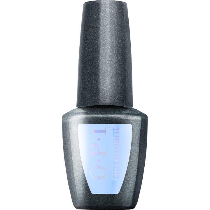 OPI GELement front bottle showing Shake Your Blue-ty and glossy finish benefit