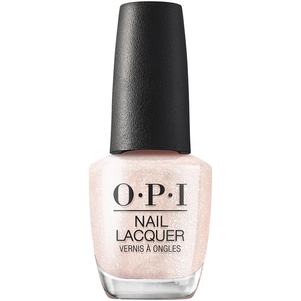 OPI Gemini and I front bottle showing soft white shimmer and brand polish
