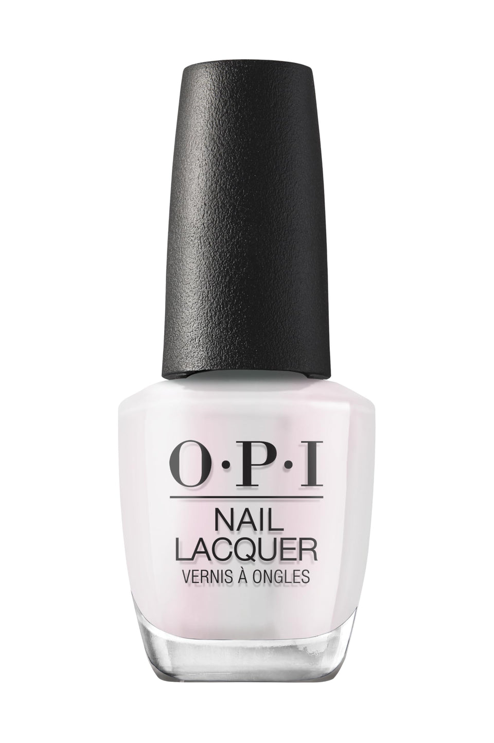OPI bottle front view showing sheer pearl polish and brand finish benefits