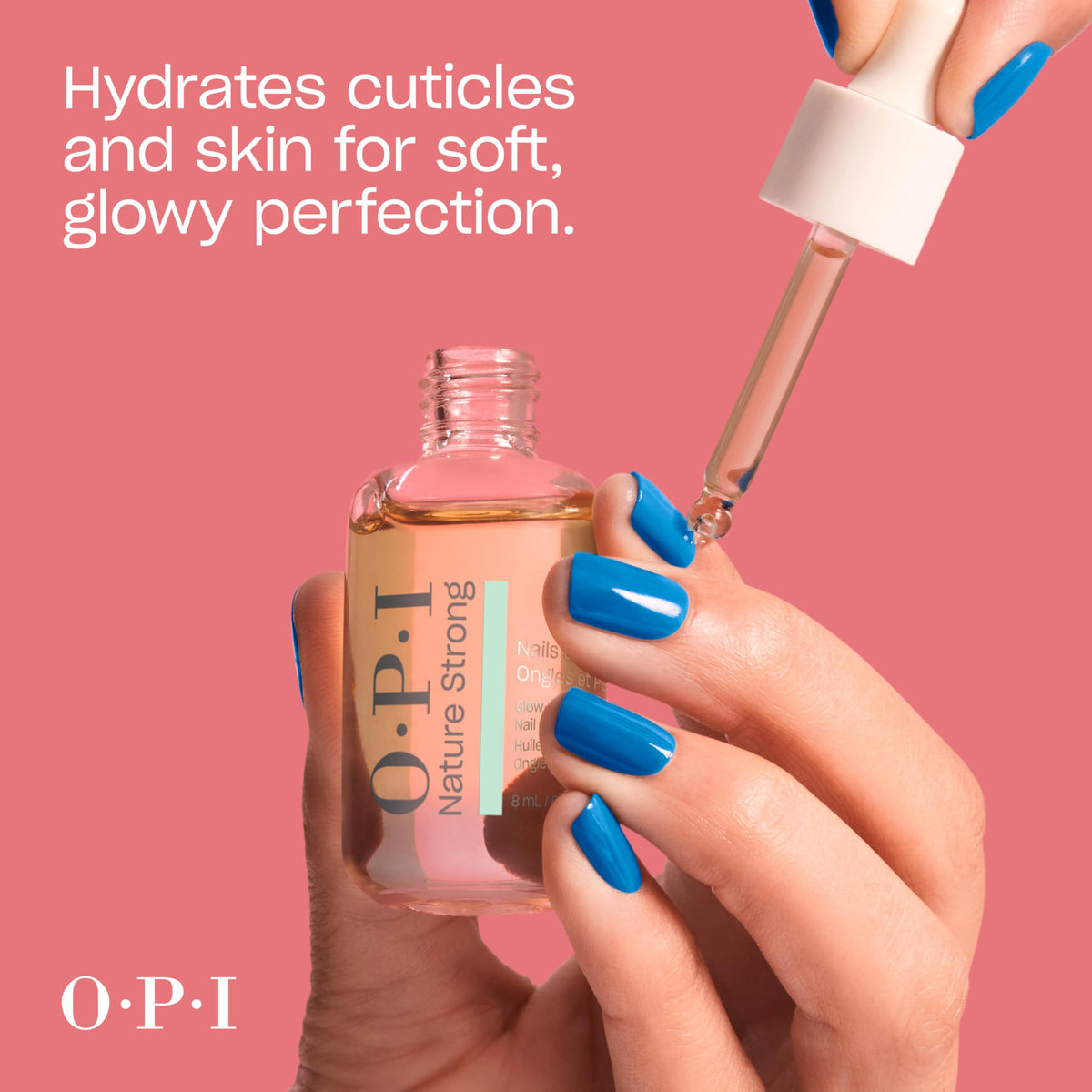 OPI Glow Up before and after nails, brands visible improved smoothness