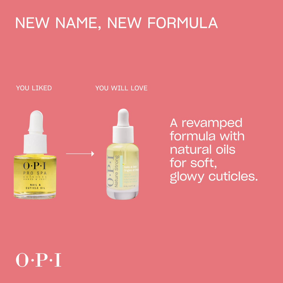 OPI Glow Up applied to cuticles on a hand, visibly softens skin