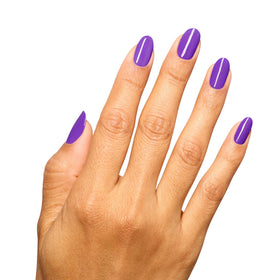 Label detail on OPI bottle showing shade name and collection for easy ID benefit
