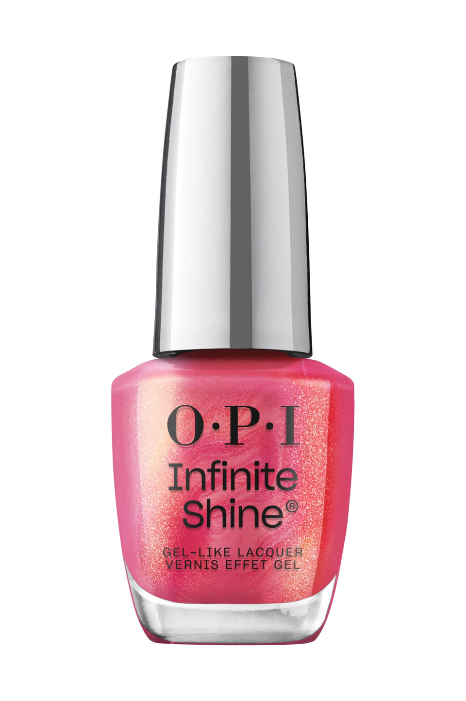 OPI bottle front view showing Good Redputation and vibrant red pearl shine