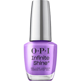 OPI bottle front view showing Here Plums the Sun and glossy benefit