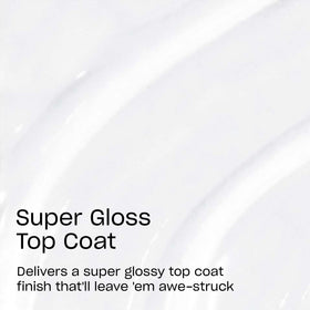 OPI high-shine swatch on nail showing mirror-like gloss and color protection benefit