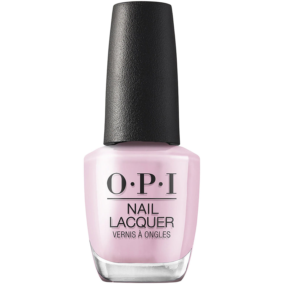 OPI Hollywood & Vibe front bottle showing label and glossy finish benefit