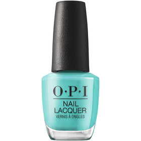 OPI bottle front view showing bright turquoise shade and glossy finish