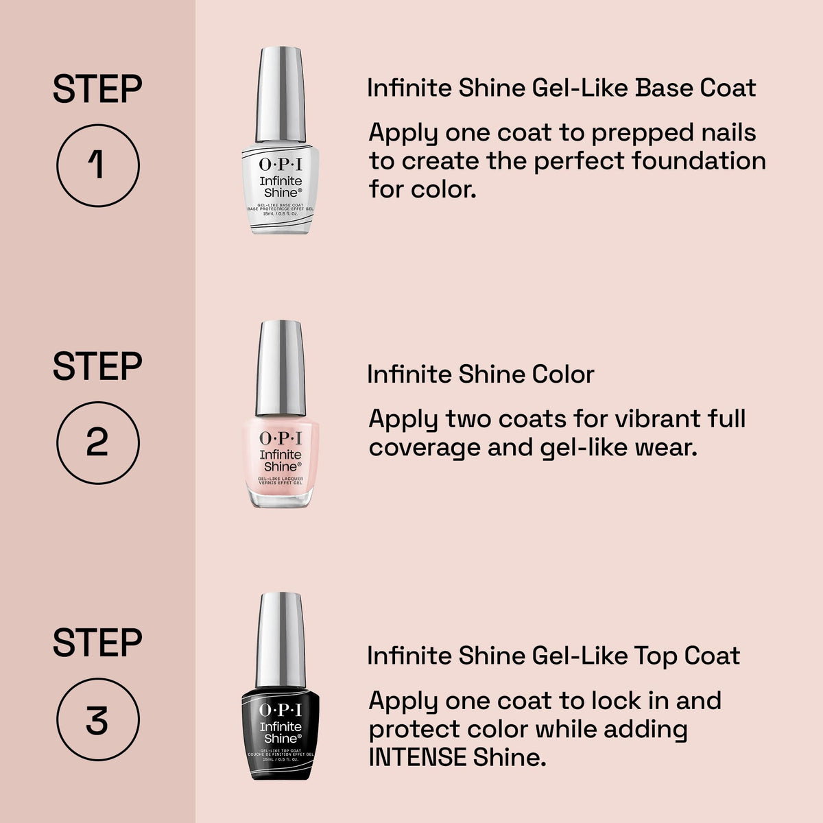 OPI Infinite Shine on nails demonstrating salon gloss and long-wear benefit