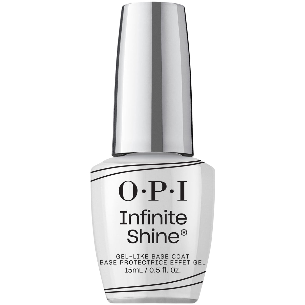 OPI Infinite Shine base coat front packaging showing product and brand benefit of protection