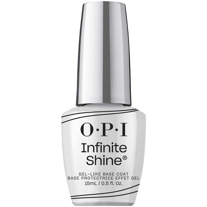 OPI Infinite Shine base coat front packaging showing product and brand benefit of protection