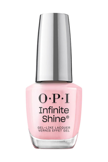 OPI bottle front view showing baby pink shade and glossy finish benefit