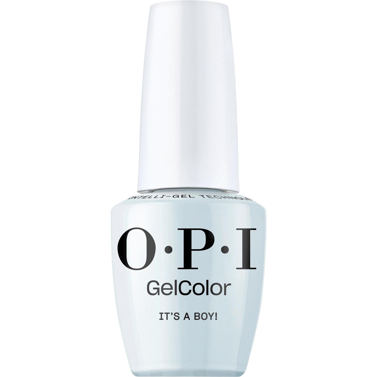OPI bottle front view showing baby blue shade and brand clarity