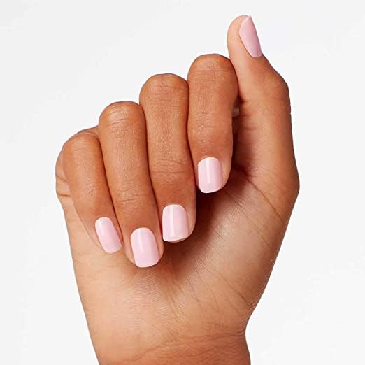 OPI polished nail on model highlighting soft pink elegance and salon shine