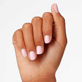 OPI polished nail on model highlighting soft pink elegance and salon shine