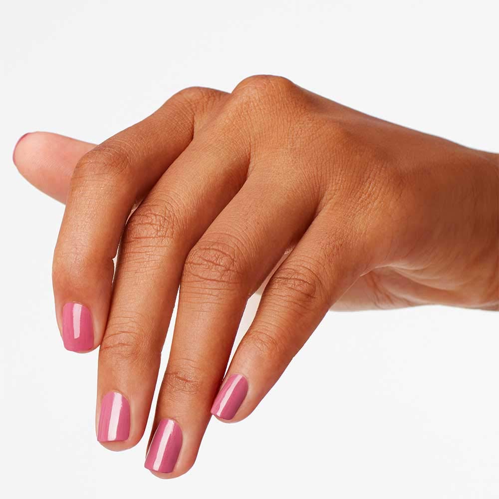 OPI on-hand application showing brush hugging nail for streak-free finish