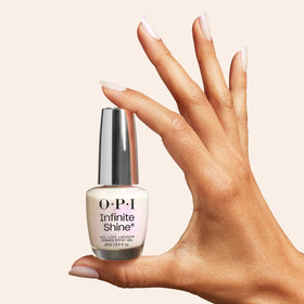 OPI painted fingernails wearing Kyoto Oyster showing natural elegance benefit