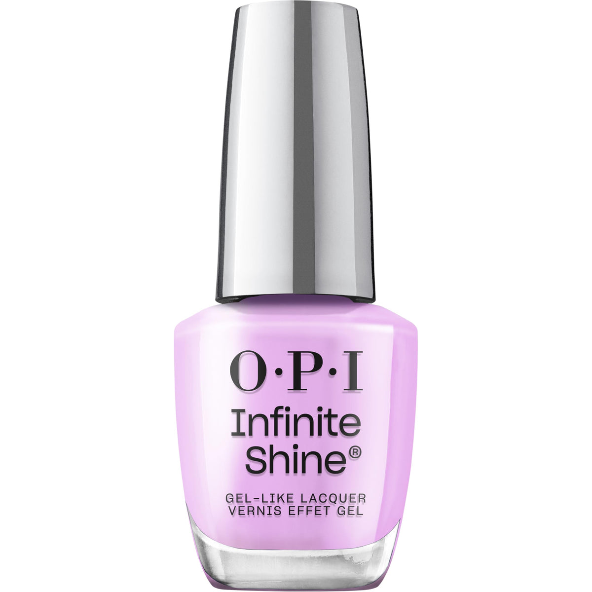 OPI Learn to Fly-lac front bottle showing vibrant lilac and glossy finish benefit