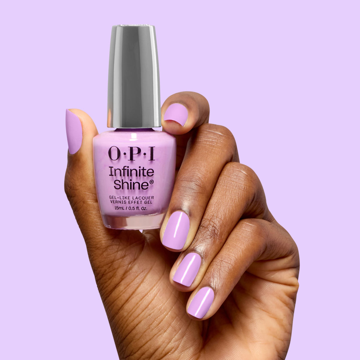 OPI Learn to Fly-lac being applied to a nail highlighting even coats and precision benefit
