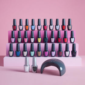 OPI bottle next to coin for size comparison showing compact 0.3 fl oz travel-friendly