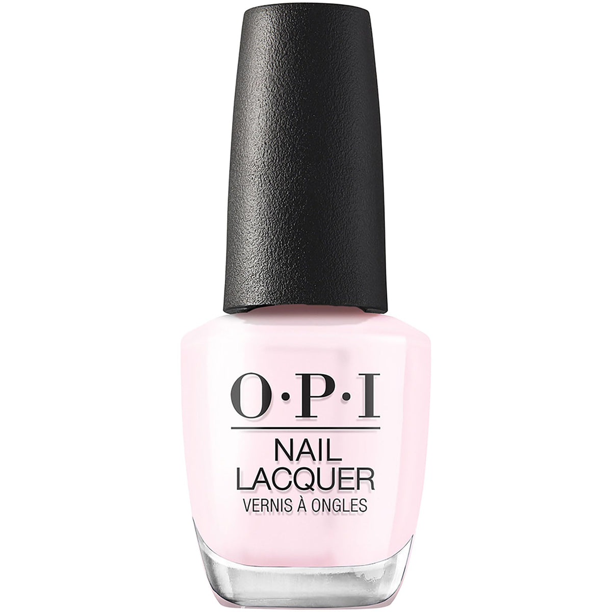 OPI bottle front view showing soft pink shade and brand finish