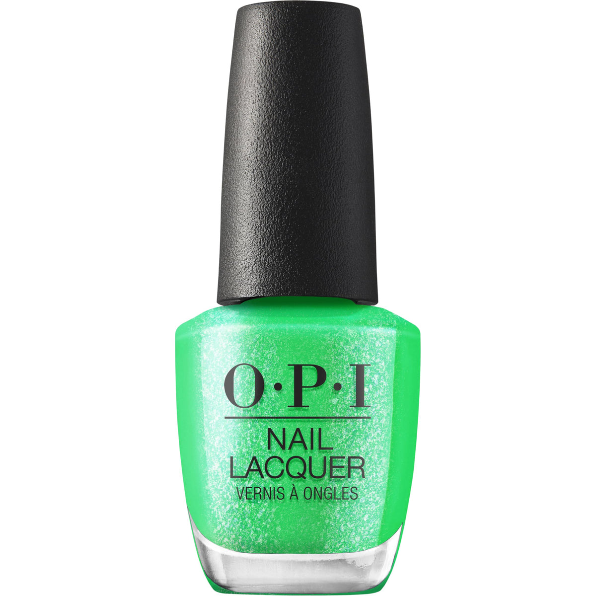 OPI bottle front view showing lime shade and glossy finish for vibrant nails