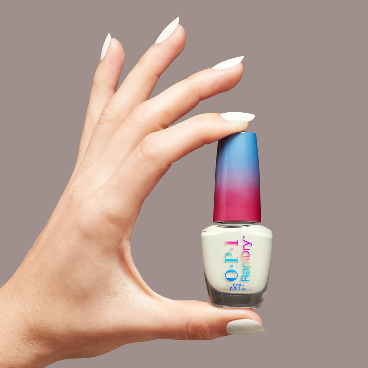 Hand removing OPI Love at Frost Sight with remover showing gentle, quick polish removal