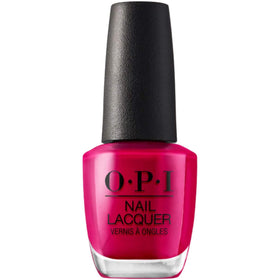 OPI bottle front view showing Madam President rich red shade and glossy finish benefit