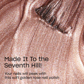 OPI swatch on manicured nails showing buildable bronze-rose color benefit