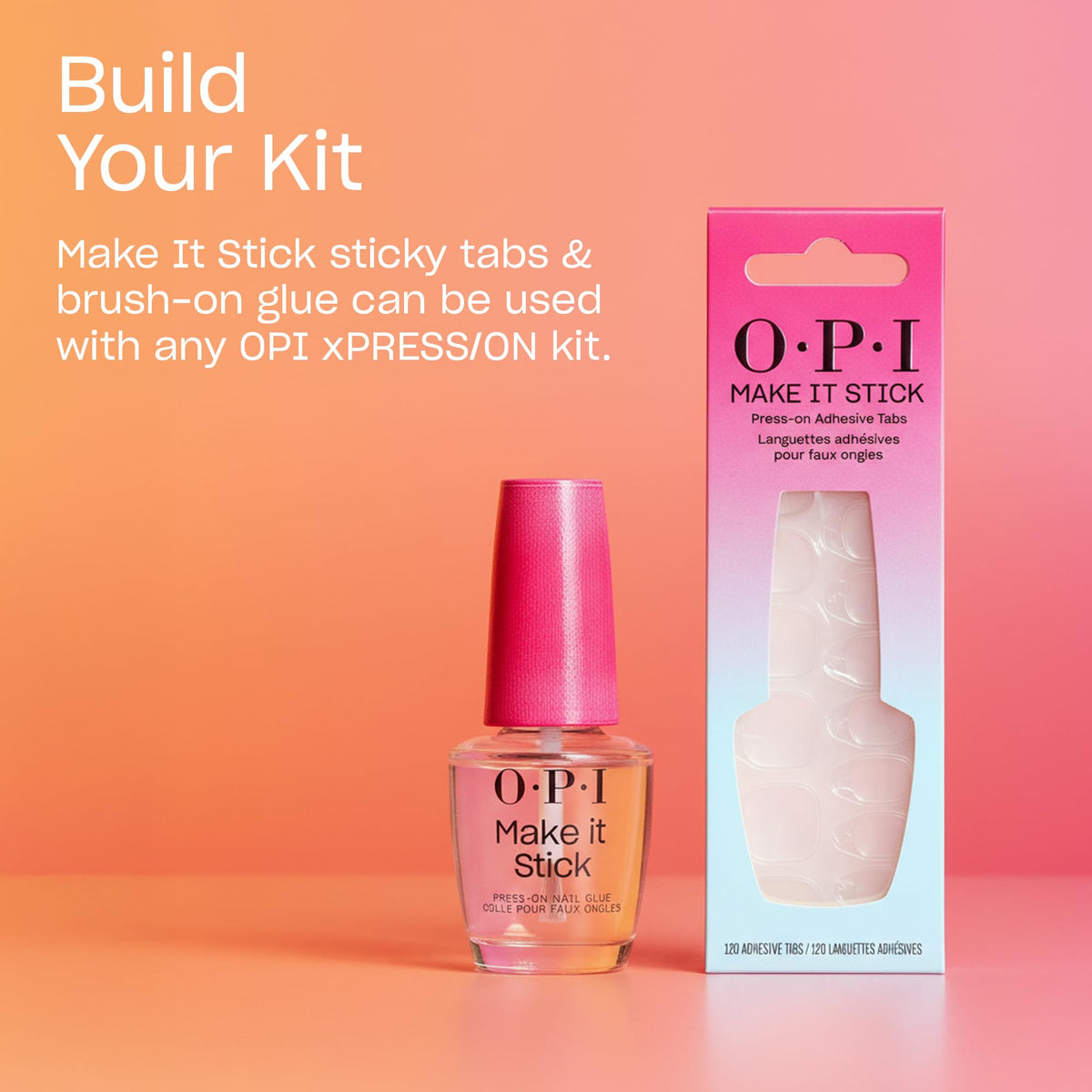 OPI glue in a lifestyle manicure setting, professional-looking press-on results