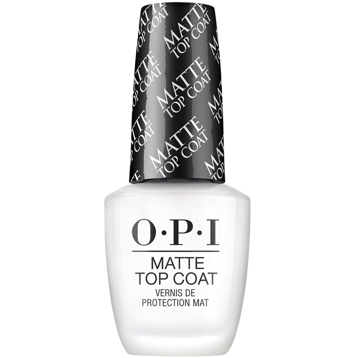 OPI matte top coat front bottle showing clear matte finish benefit
