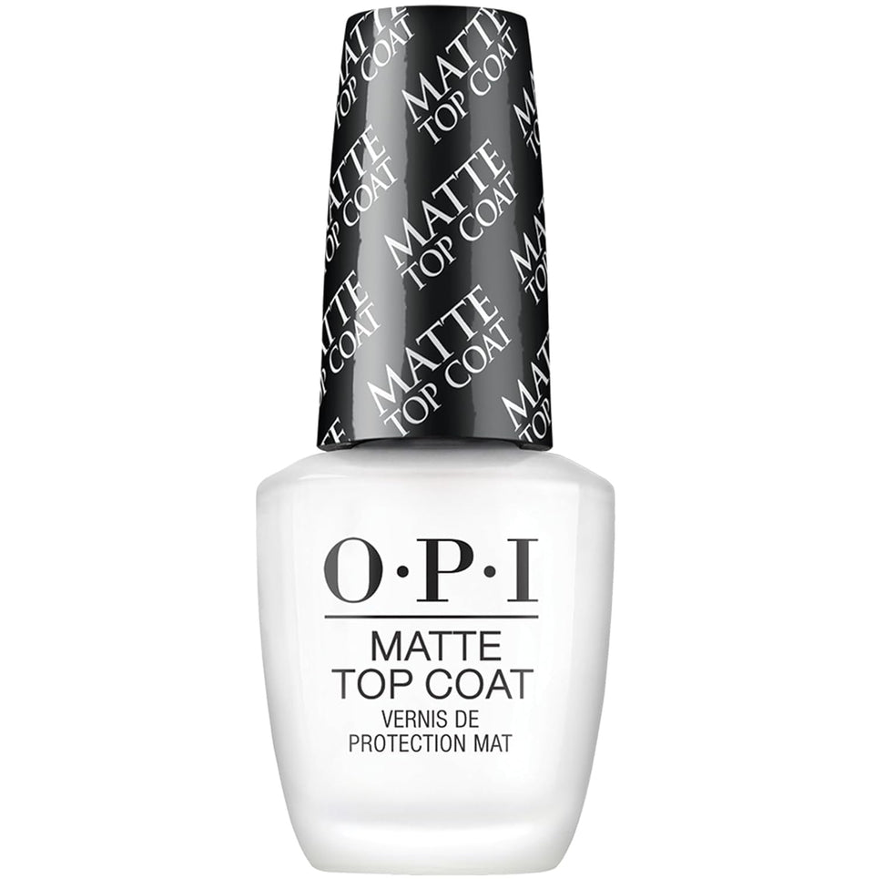 OPI matte top coat front bottle showing clear matte finish benefit