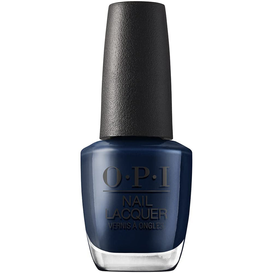 OPI Midnight Mantra front bottle showing deep navy crème and brand clarity