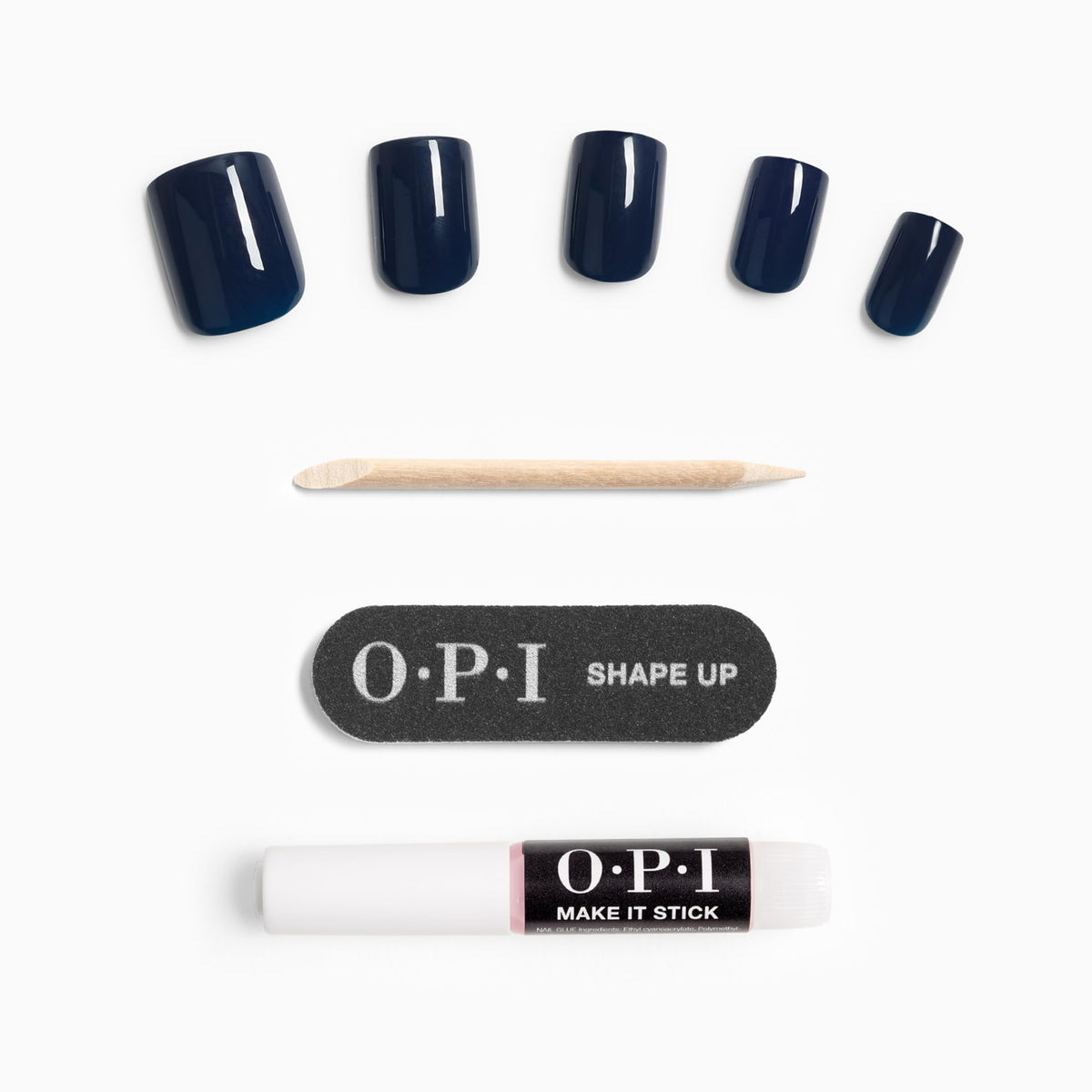 OPI Midnight Mantra lifestyle shot on hands wearing navy nails for polished look
