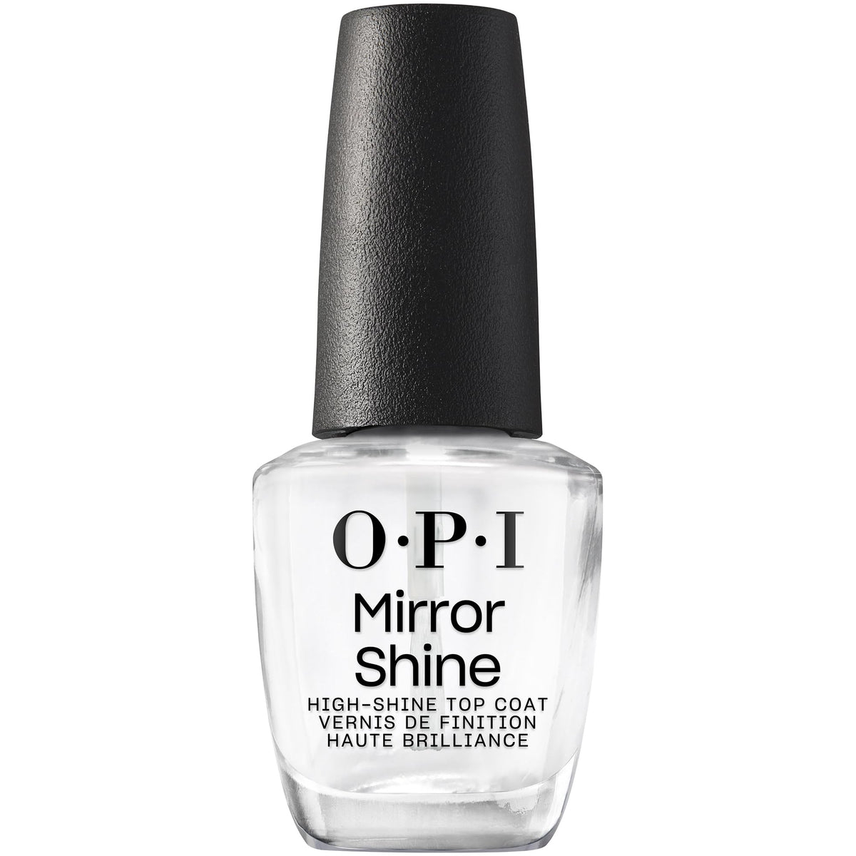 OPI bottle front view showing label and glossy finish benefit