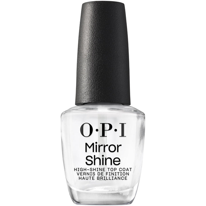 OPI bottle front view showing label and glossy finish benefit