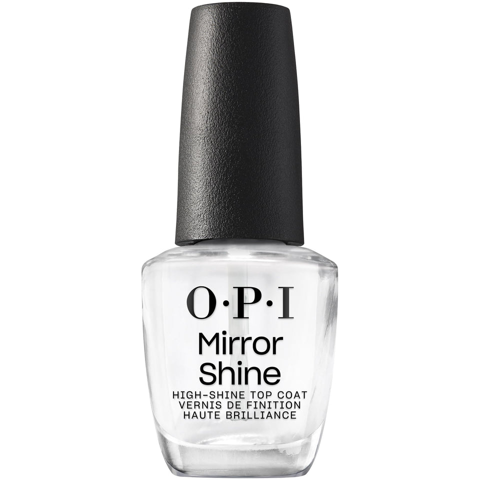 OPI bottle front view showing label and glossy finish benefit