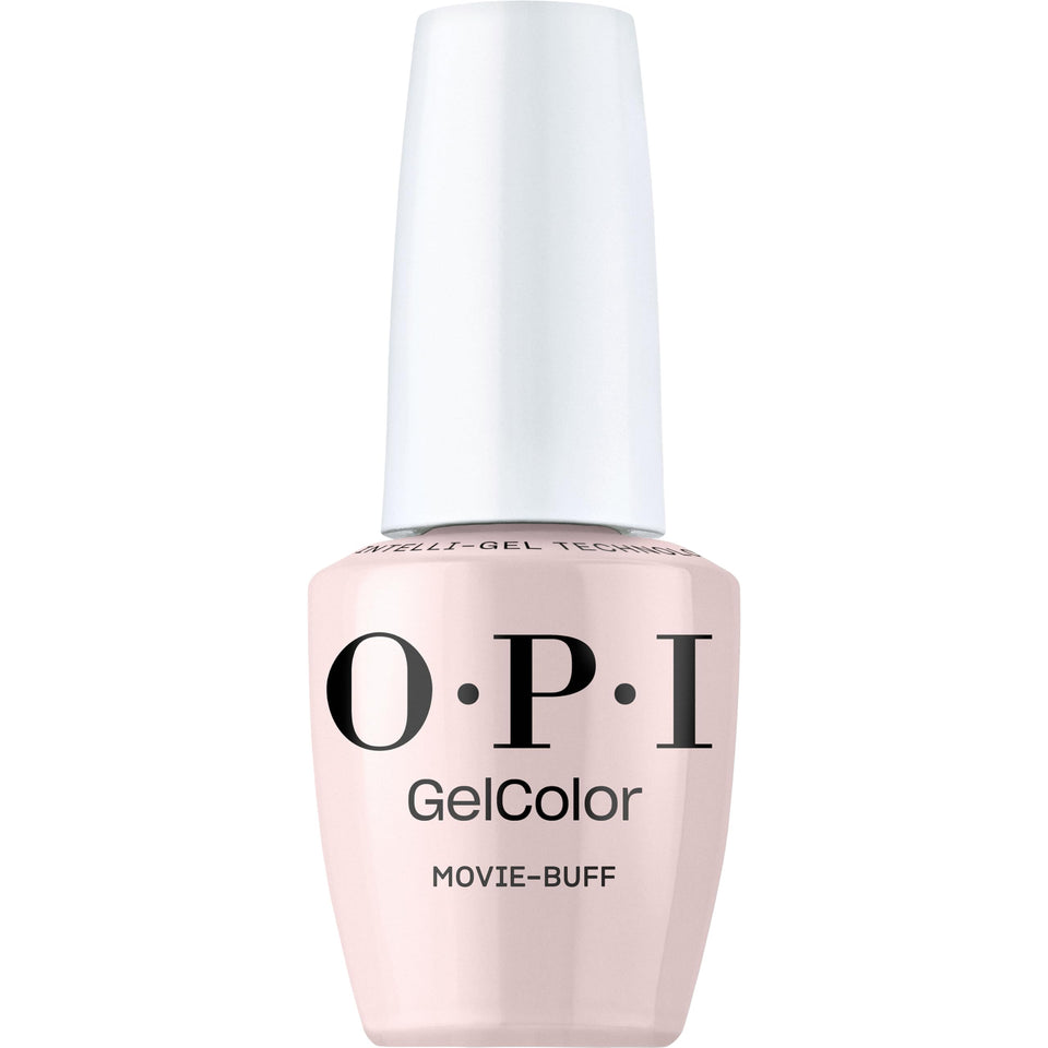 OPI Movie Buff front bottle showing label and polish color for easy identification