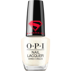 OPI My Kryptonite bottle front view showing pearly white color and shine benefits