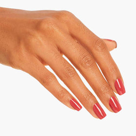 OPI applied on fingernails showing high-shine finish and chip resistance