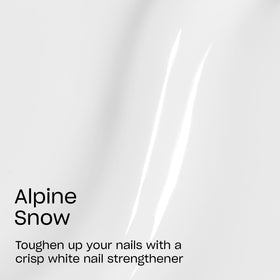 OPI Nail Envy Alpine Snow next to a coin showing bottle size and portable convenience benefit