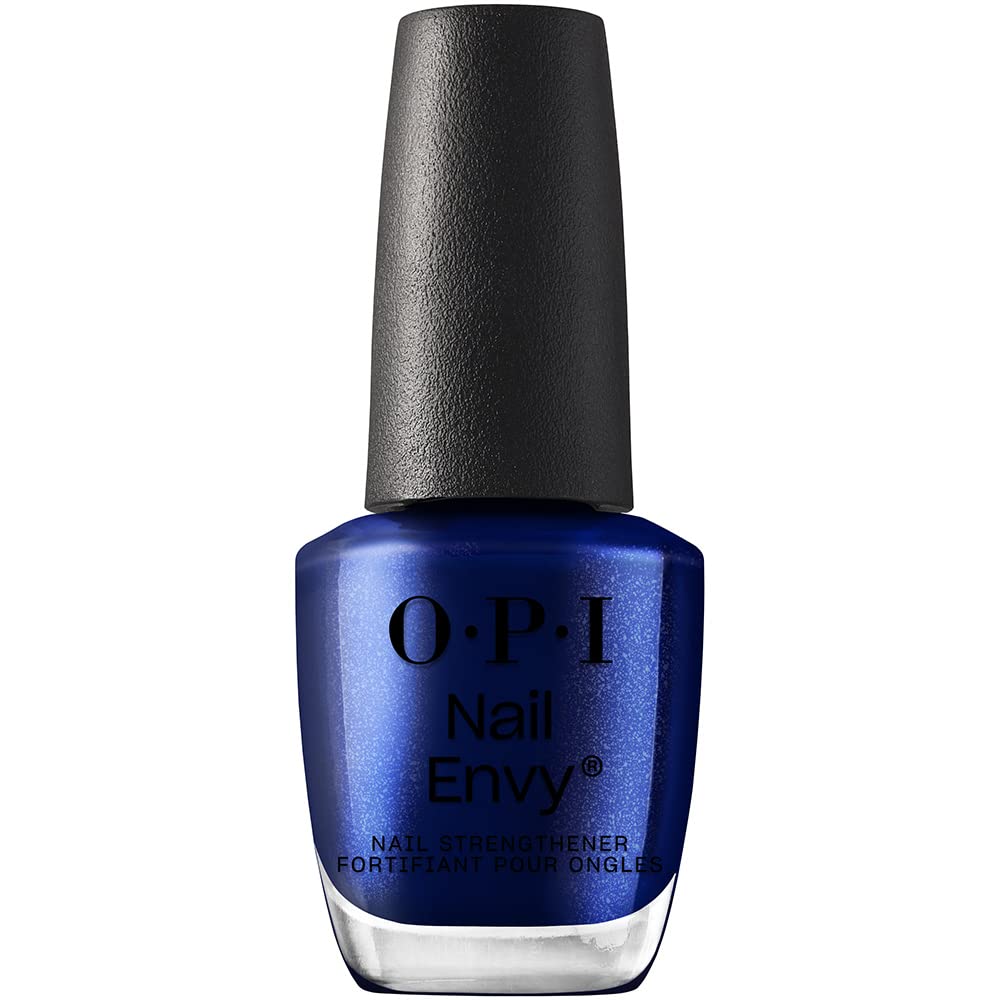 OPI Nail Envy front bottle showing navy crème finish and durable protection