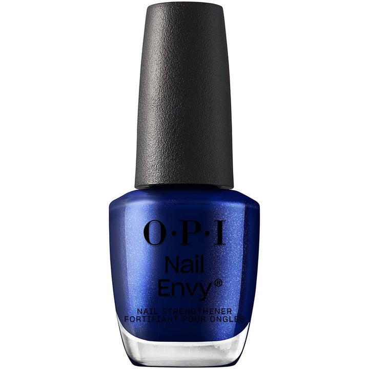 OPI Nail Envy front bottle showing navy crème finish and durable protection