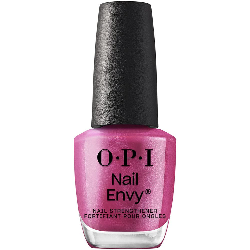 OPI bottle front view showing Powerful Pink strengthener and glossy polish benefit
