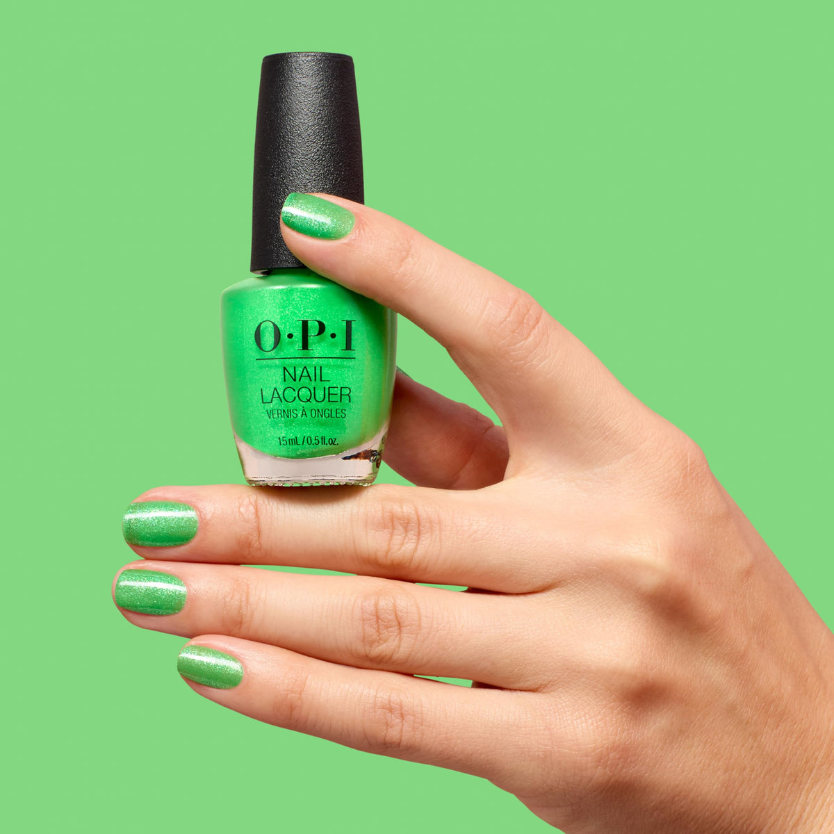 OPI manicure on model showing summer styling and long-lasting glossy nails
