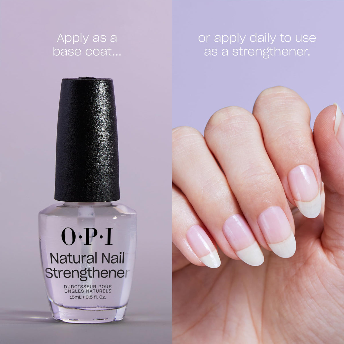 OPI bottle beside a hand for scale showing compact travel benefit